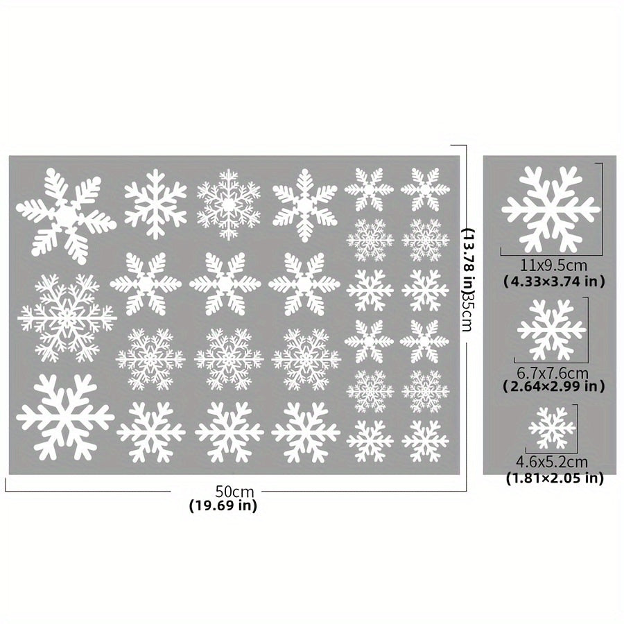 Christmas Window Stickers Snowflakes Static Cling Decorations for Holiday Parties 27 Pieces
