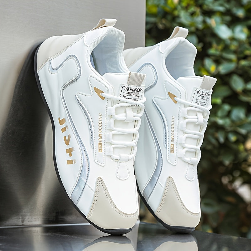 Men's Sports Sneakers Lace-Up Casual Hiking Running Travel Solid Color Faux Fabric