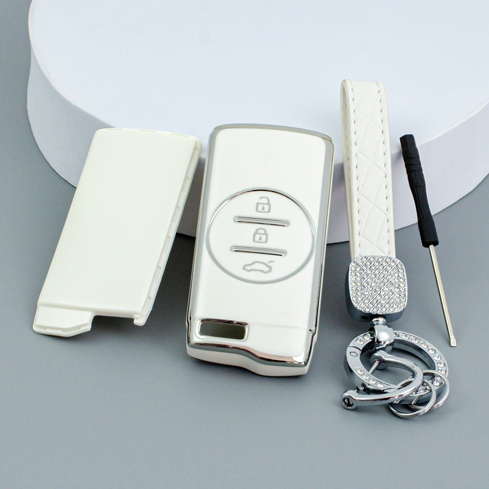 Universal Soft TPU Key Fob Cover With Keychain for Car Remote