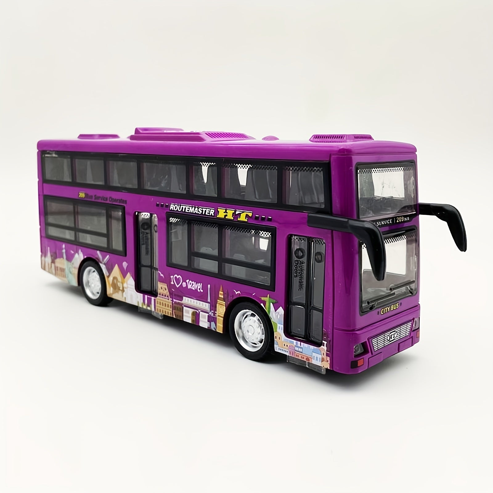 Juguete de autobús de dos pisos con batería para niños de 3 a 6 años con sonido realista y luces intermitentes