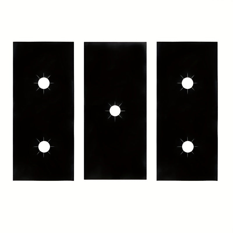 Set of 3 Reusable Gas Stove Protectors Non-Stick Heat-Resistant Easy-to-Clean Covers