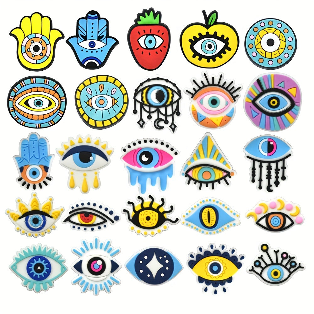 Unisex Plastic Devil's Eye Shoe Charms 22/25/29 pcs Decorative Accessories