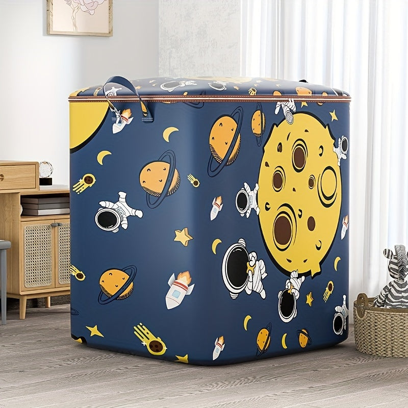 Large Capacity Waterproof Storage Bag with Space-Themed Design for Clothes and Blankets