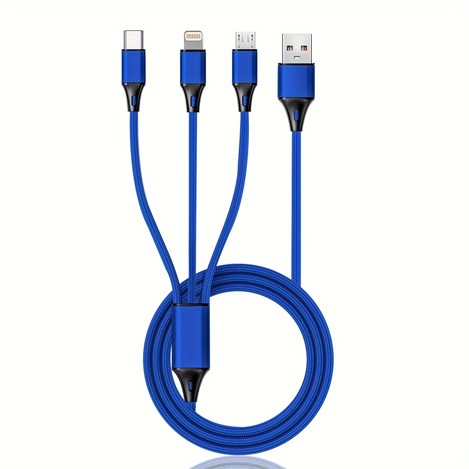 Nylon Woven Fast Charging Cable for iPhone, Type-C, Micro USB Devices