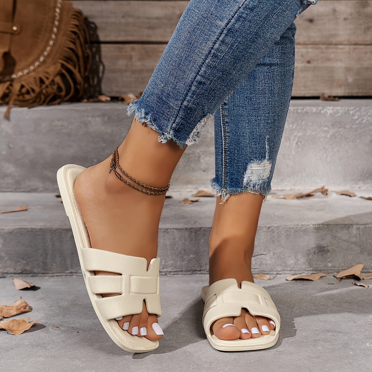 Women's EVA Flat Slip-On Sandals Lightweight Breathable Beach Bathroom