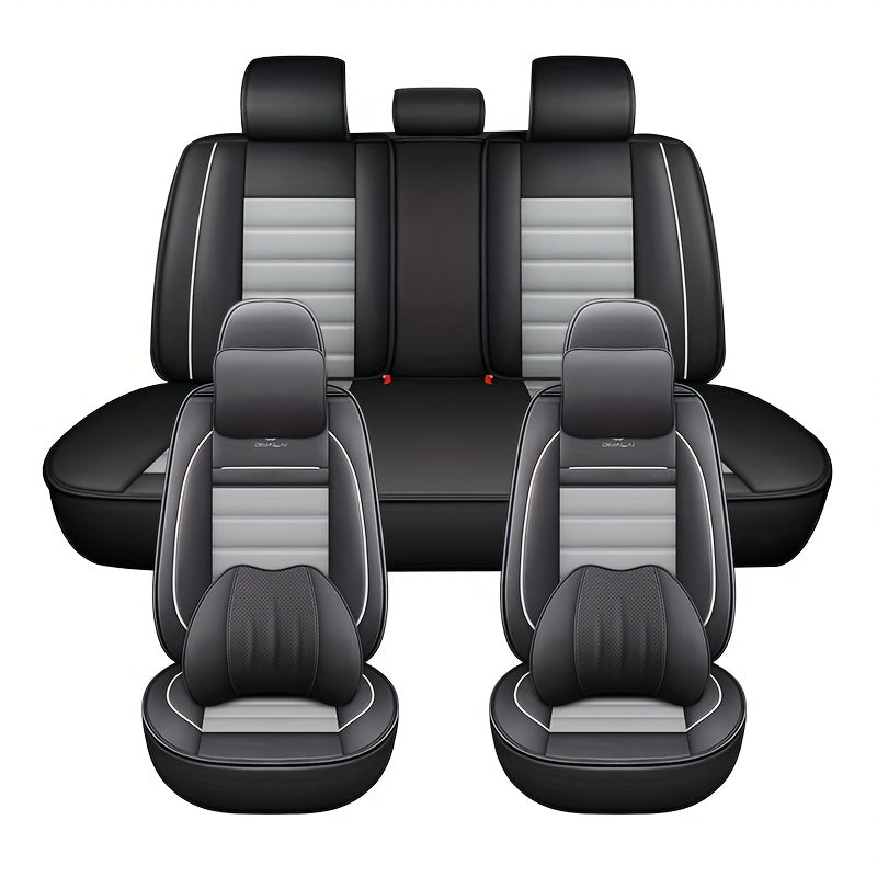 Universal Car Seat Covers All-Season PU Leather Full Coverage Protectors