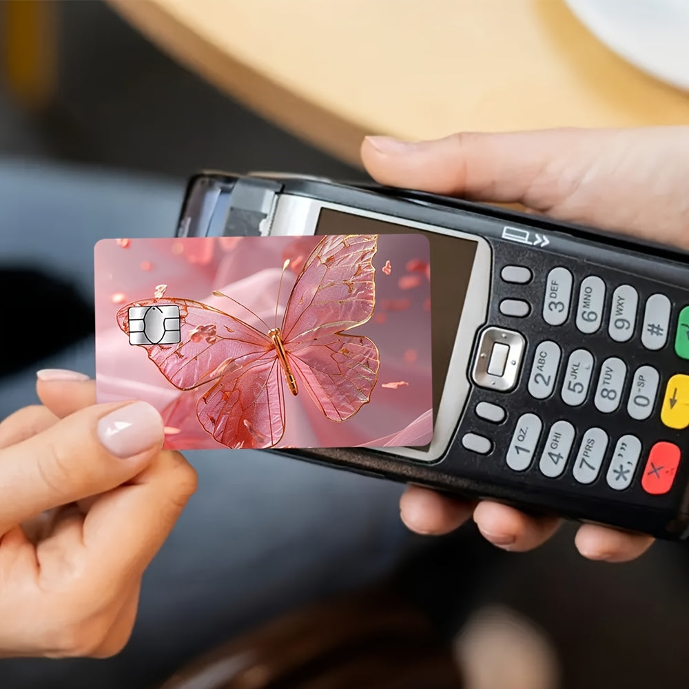 Set of 4 Waterproof PVC Butterfly Credit Card Protectors with Glamorous Designs