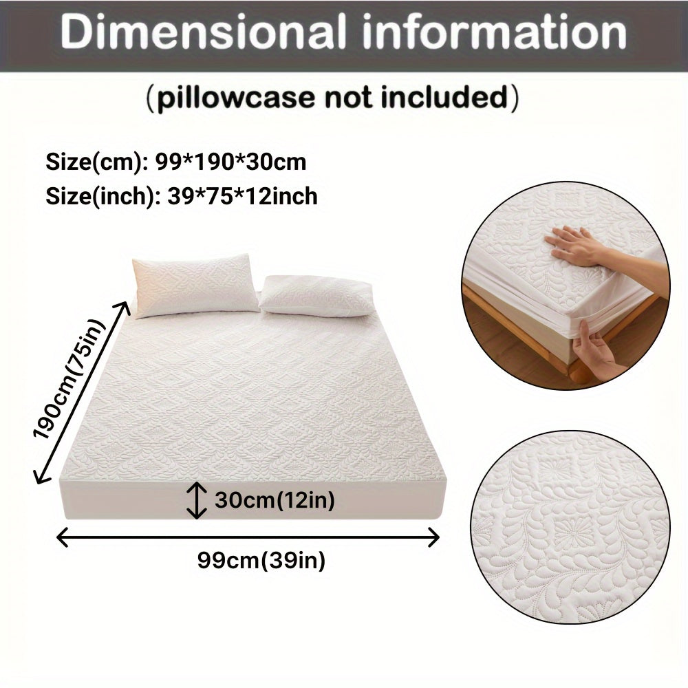 Waterproof Quilted Mattress Protector Fitted Sheet Teal 1-Piece Ultra-Soft Breathable