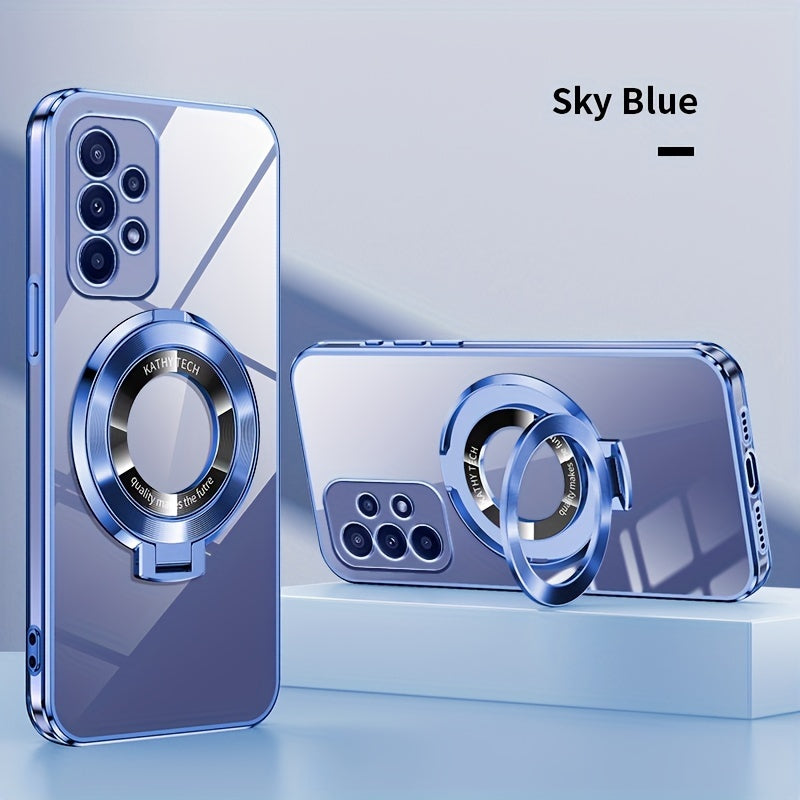 Electroplated Galaxy Phone Case with CD Holder Fall Protection Camera Guard for Samsung Galaxy Series