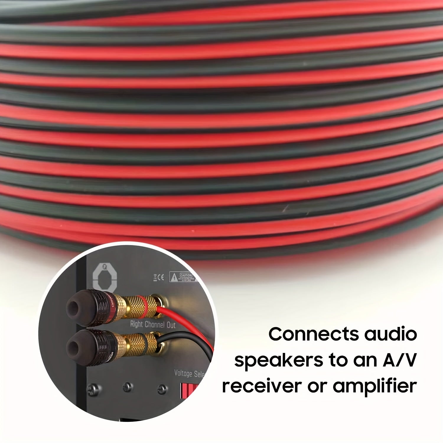 Red And Black Speaker Wire Cable 15.24M 30.48M CCA TCCA Stereo Home Theater