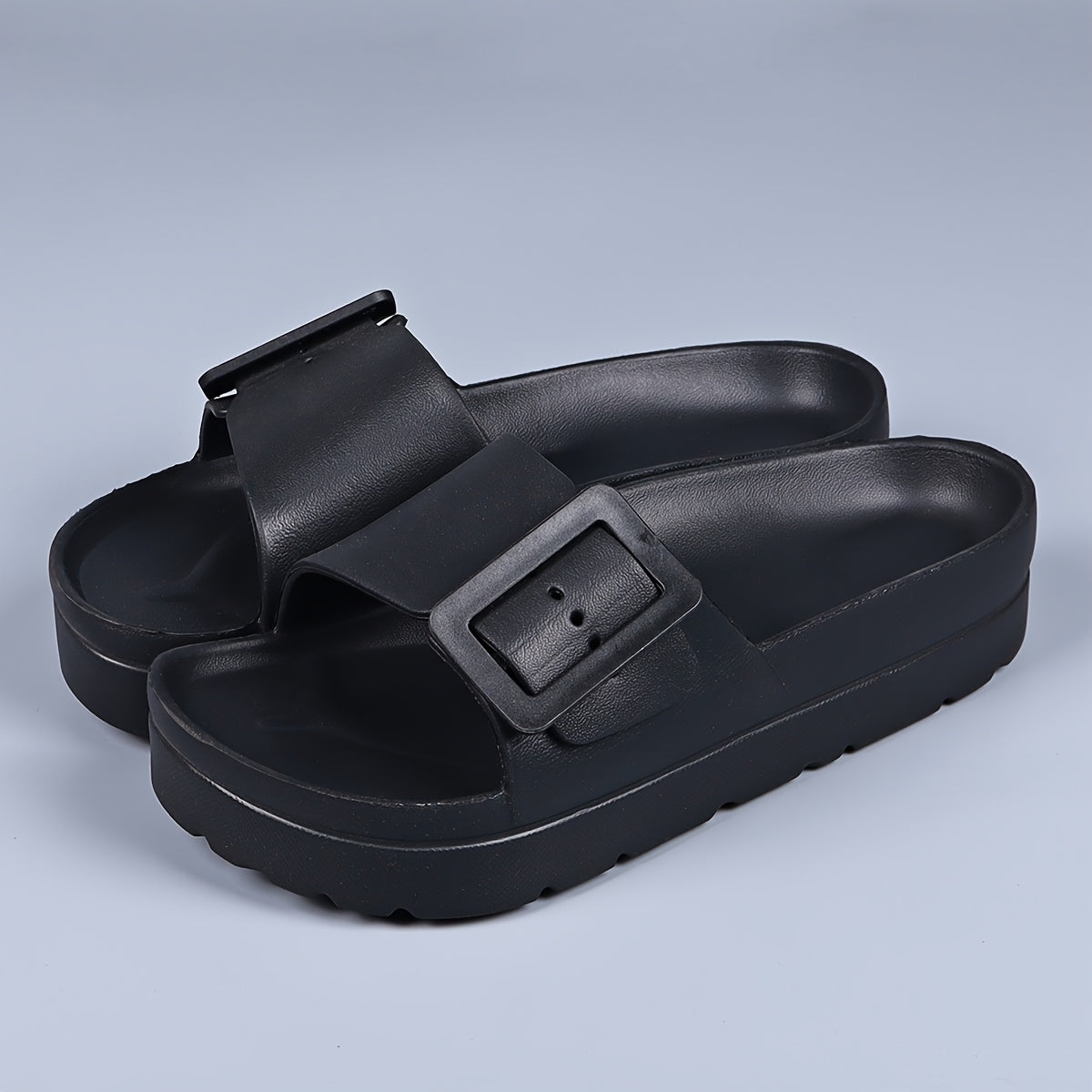 Women's Outdoor Sandals Adjustable Buckle Casual Flip Flops with 1.75-Inch Heels