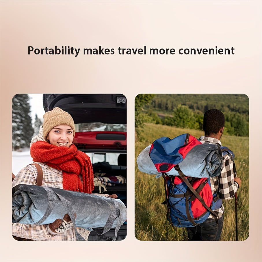 Серый электроплед для автомобиля 30 Вт, нагреваемое одеяло, мягкое, теплое, из синтетического волокна