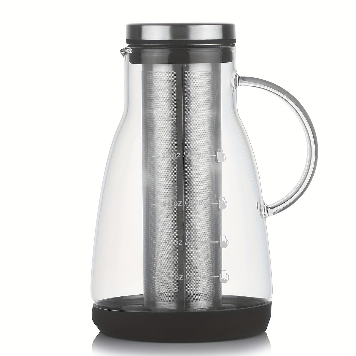 Glass Cold Brew Coffee Pitcher 24oz with Lid for Iced Coffee Juice Tea