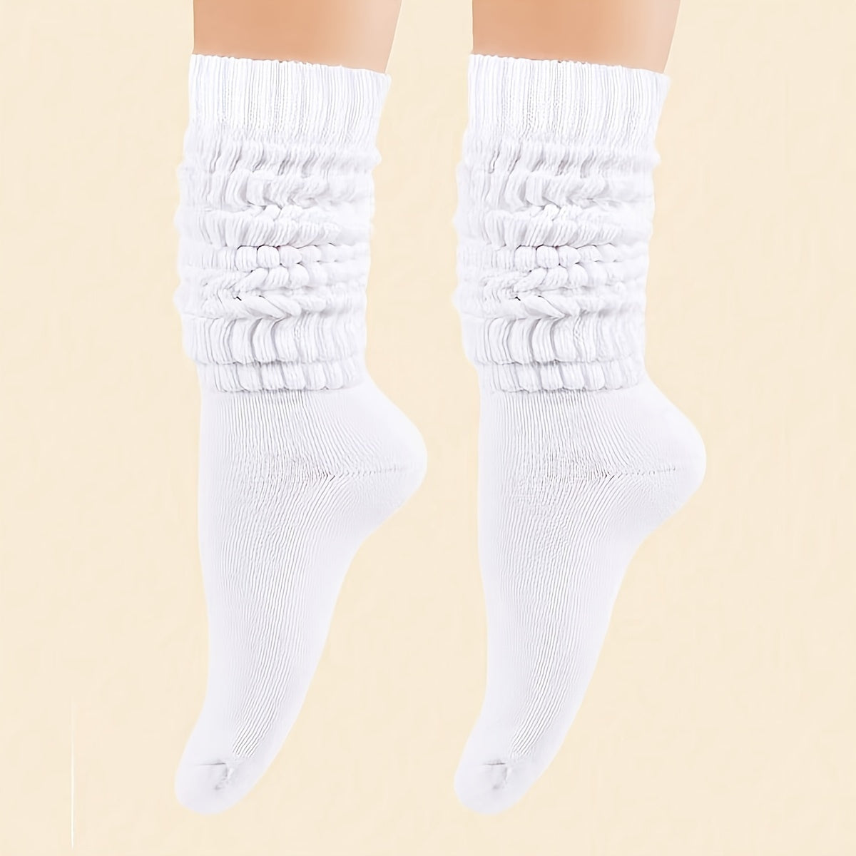 Women's Mid-Calf Socks Set of 3 Black White Gray Solid Comfortable Knit Fashionable