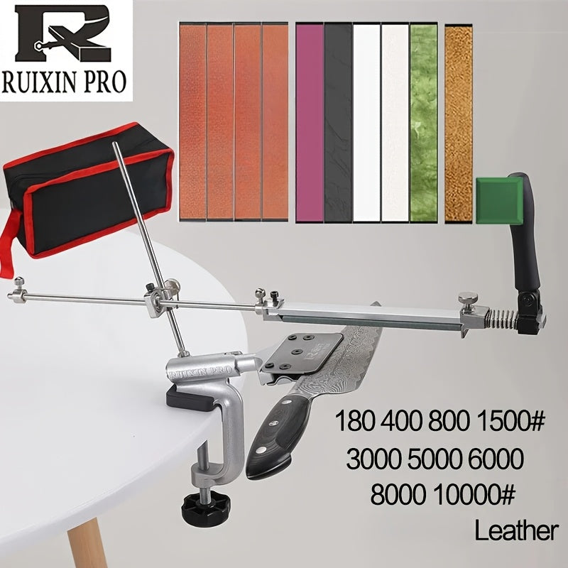 Professional Diamond Knife Sharpening System with Fixed Angle Leather Craft Knife Sharpener, Stainless Steel Construction, Non-Electric, Battery-Free