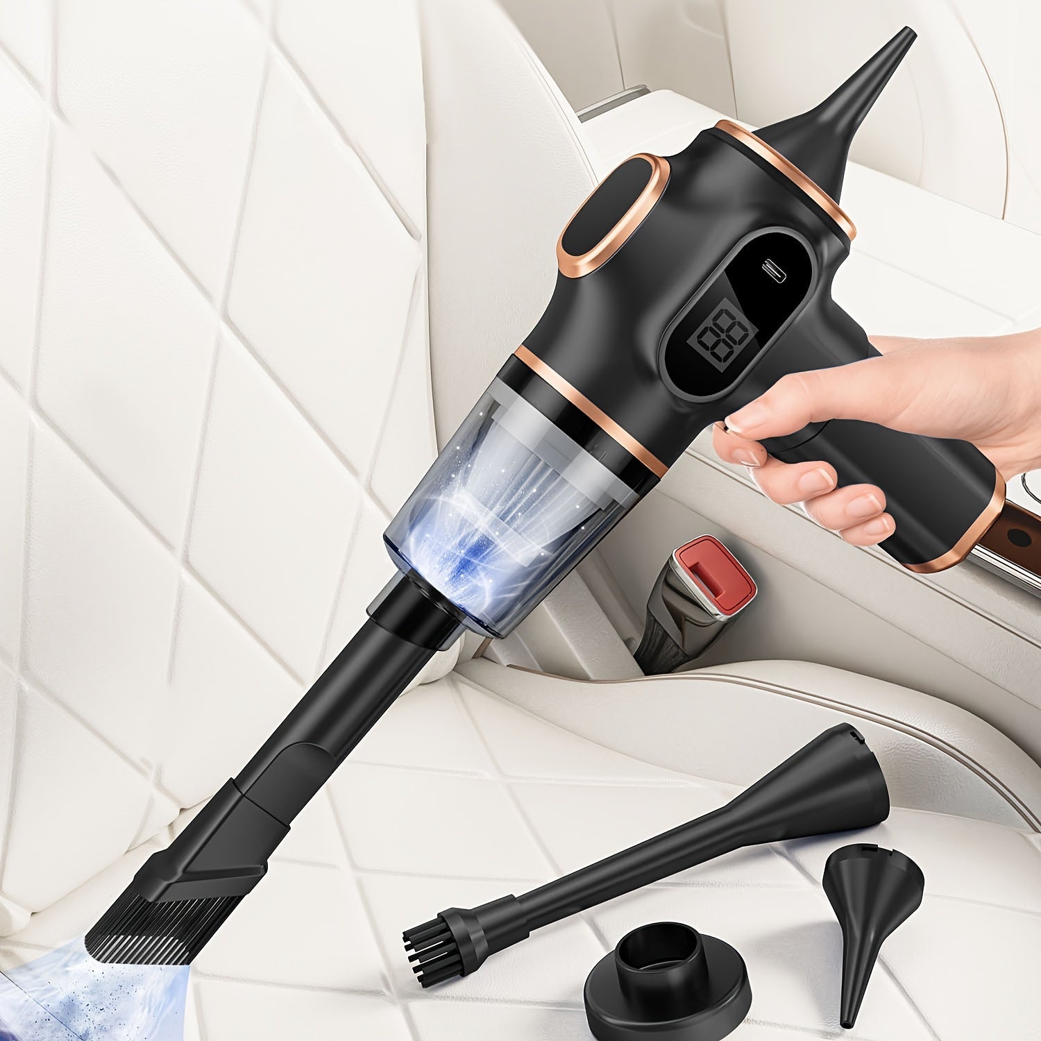 Ultra-Power Handheld Car Vacuum Cleaner with Dual Batteries, Cordless, Portable