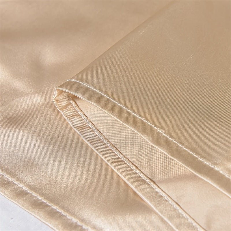 Juego de 4 sábanas de satén para ropa de cama incluye sábana superior, sábana ajustable y fundas de almohada, lujoso dormitorio, habitación de invitados