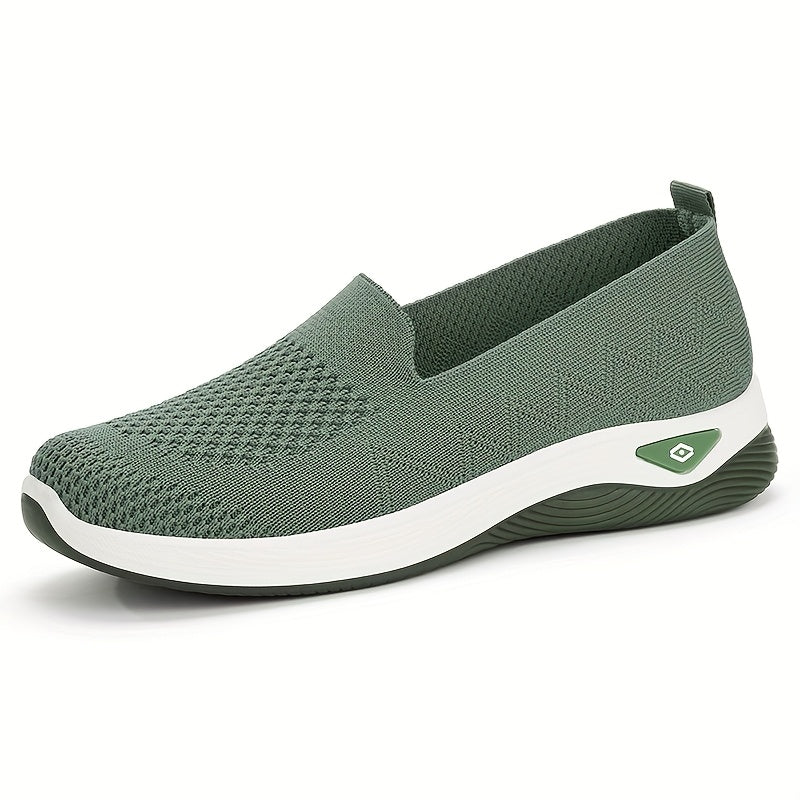 Women’s Slip-On Sneakers Black Cushioned PVC Sole All-Season Walkers