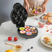 Mini máquina para hacer donas superficie antiadherente eléctrica 7 donas desayunos snacks postres