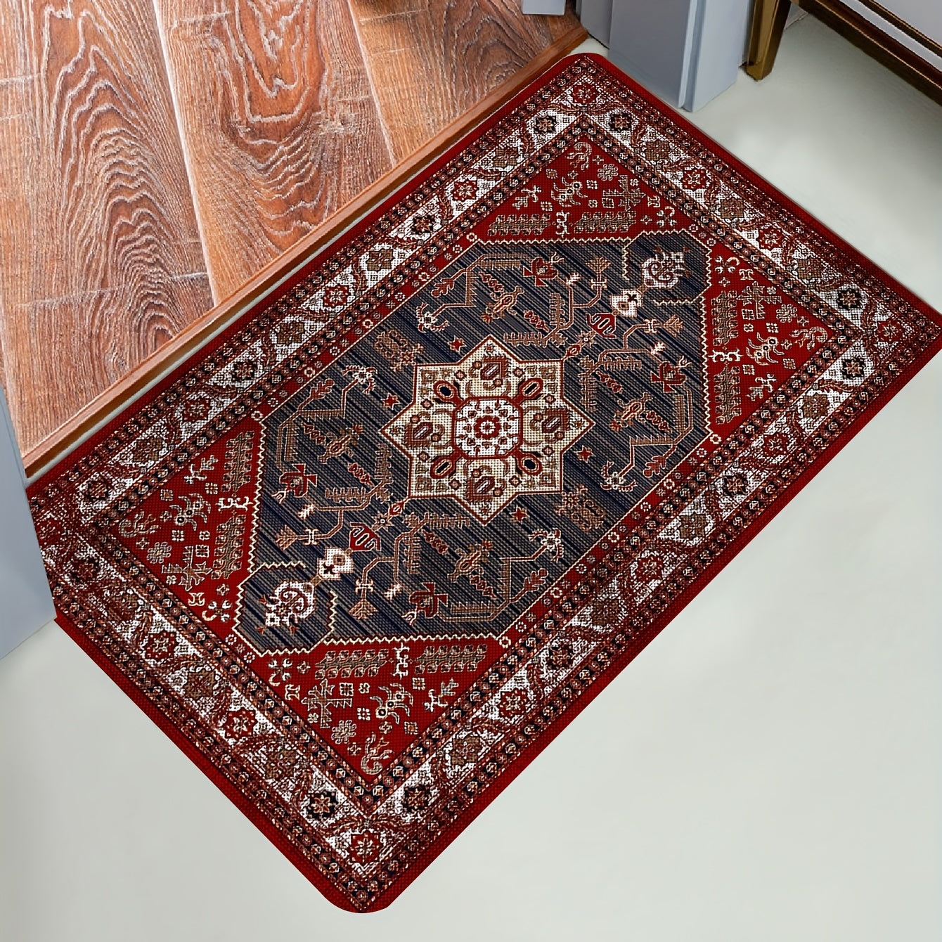 Alfombra de área vintage boho shaggy antideslizante resistente a manchas impermeable gruesa para sala de estar y dormitorio