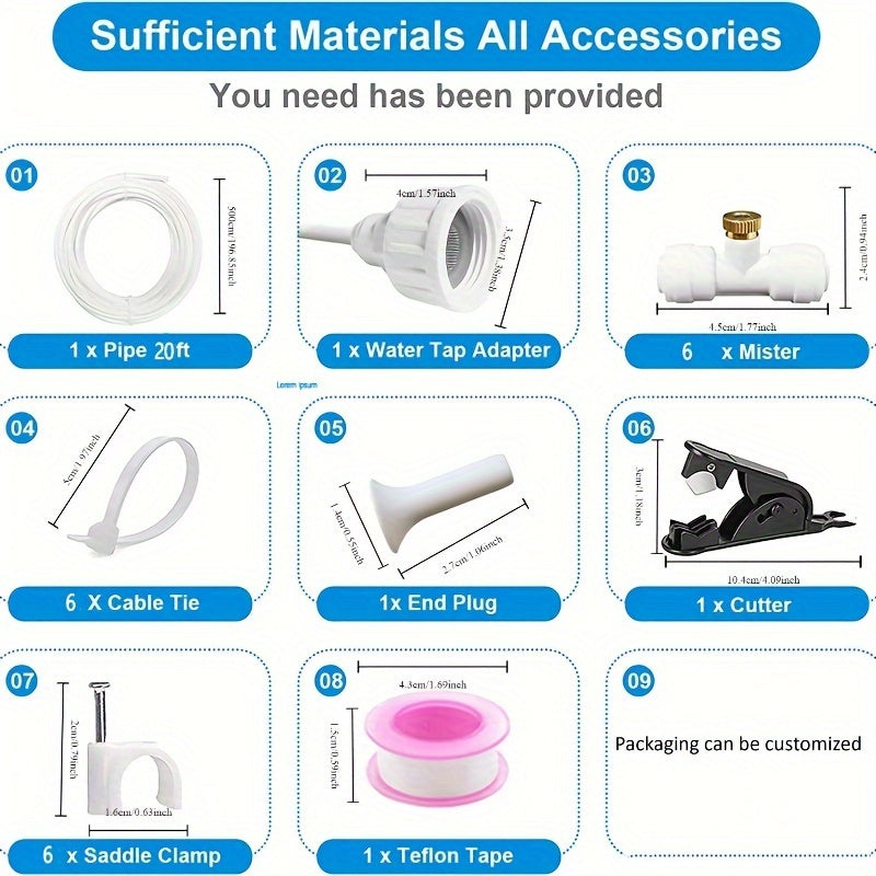 Outdoor Copper Cooling Mist System for Gardens Factories Vegetable Moisturizing