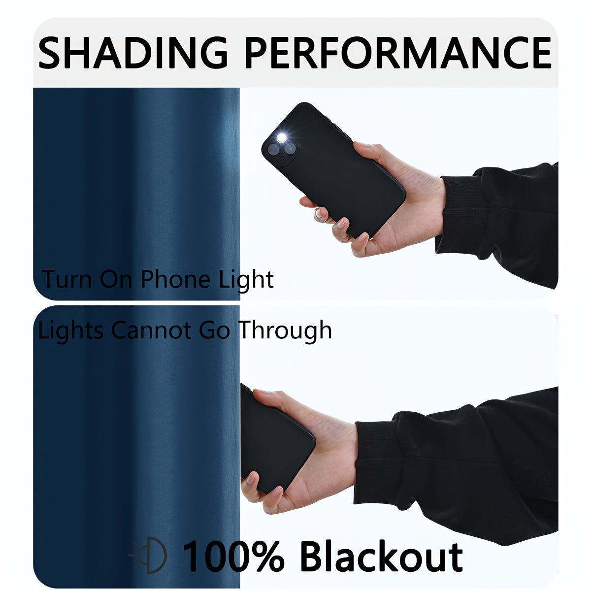 Blackout Curtains for Bedroom and Living Room, UV Protection, Easy Slide
