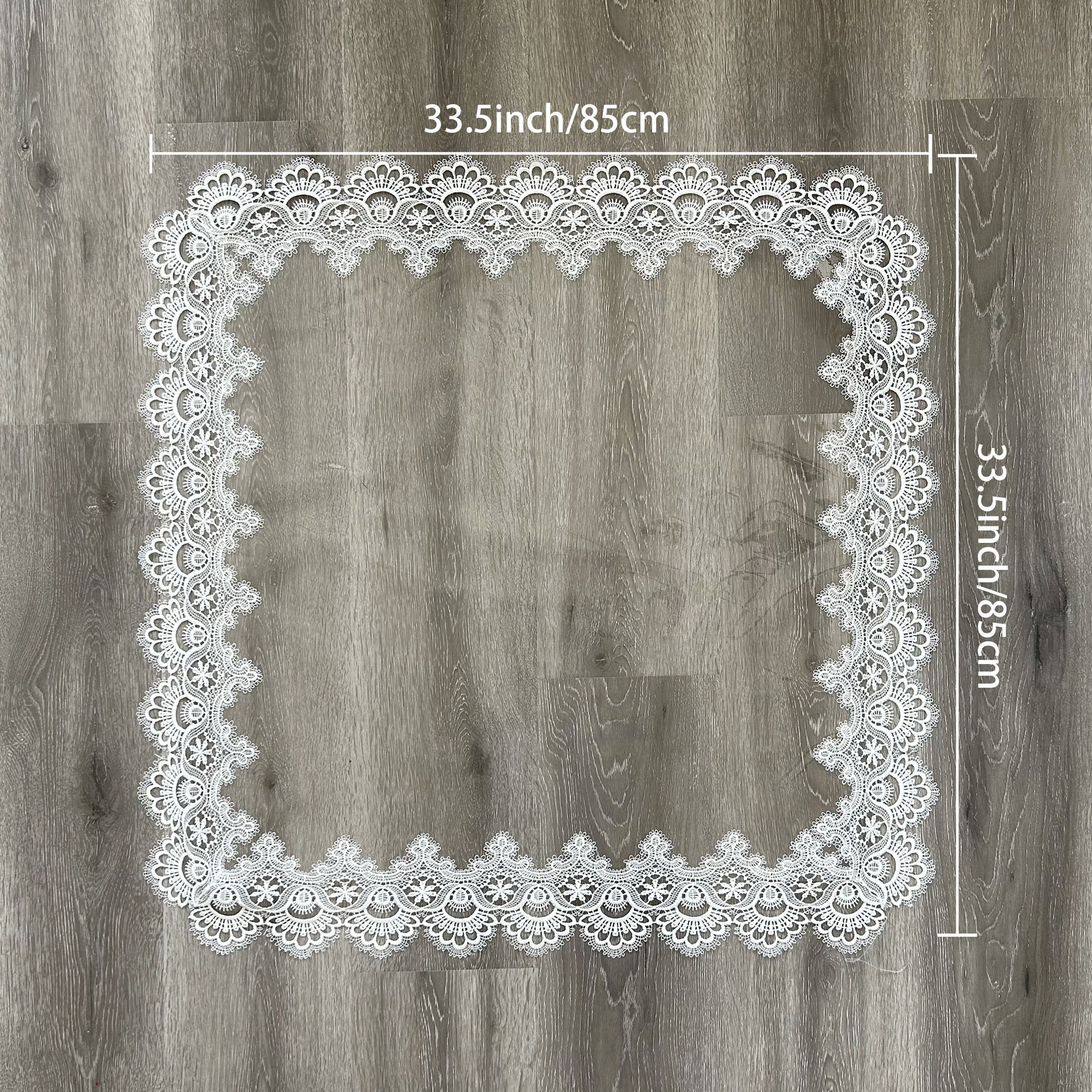 Transparent PVC Square Tablecloth with Classic Lace Design Non-Slip Easy to Clean
