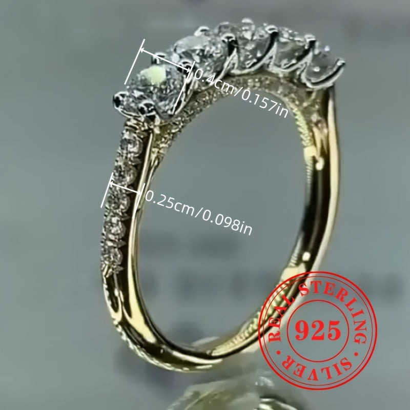 Minimalistik va Murakkab Kundalik Taqiladigan Zargarlik: 925 Sterling Silver Nafis 5-To‘shli Zirconia Ikki Rangli Abadiy Halqa, Aprel Tug‘ilgan Kuni To‘g‘risidagi To‘g‘ri va Yubiley Sovg‘alari Uchun Ideal