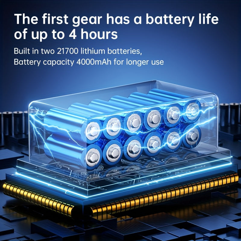 High-Power Rechargeable Portable Fan 4000mAh USB Blower for Cleaning and Cooling