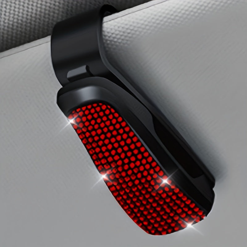 Bling Car Visor Clip for Glasses and Tickets Black Multi-Functional Plastic