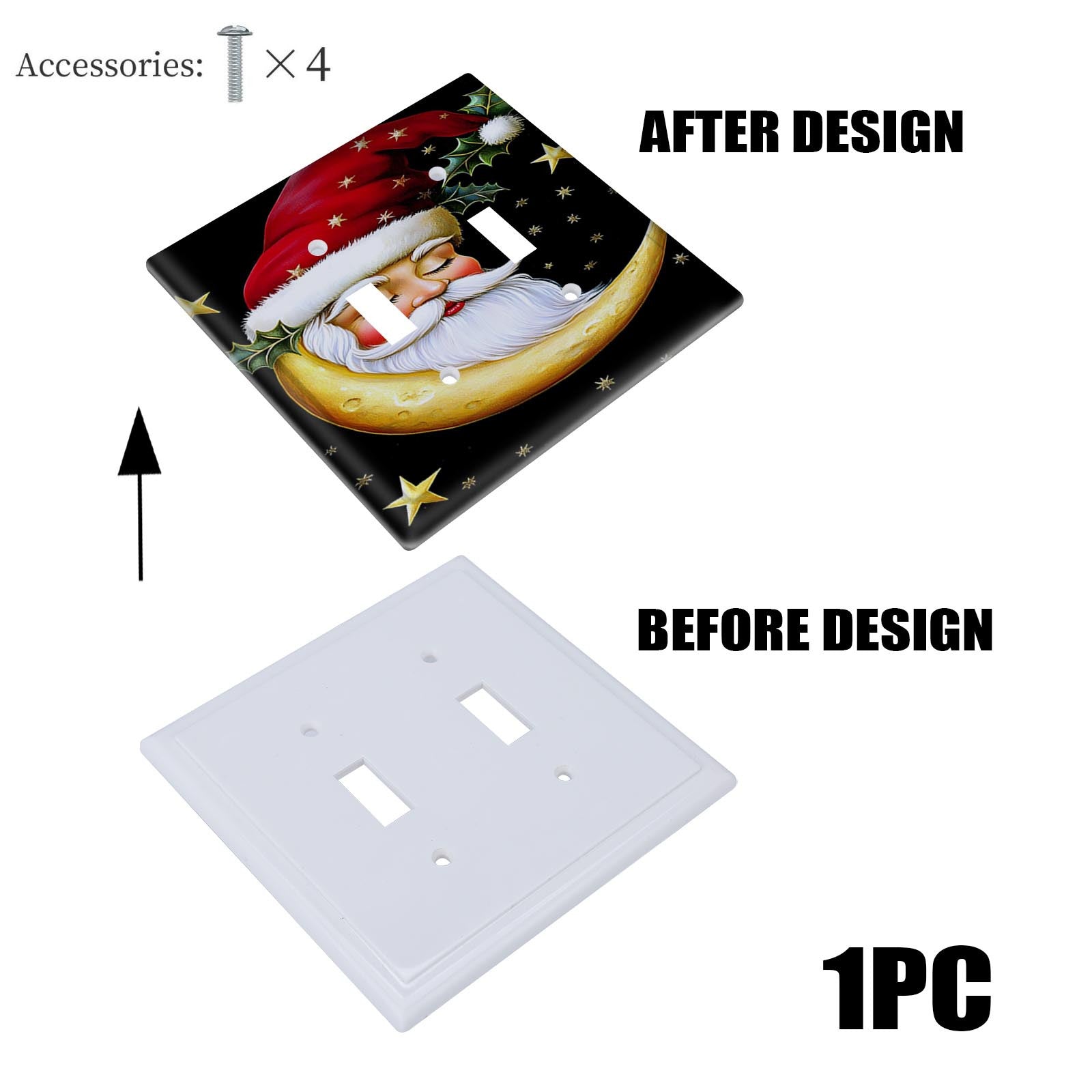 Santa Moon Zamonaviy San'at Usuli Devor San'ati, Hammom, Yotoqxona va Mehmonxona uchun ideal, Uy bezatish uchun mukammal, 1Gang yoki 2Gang o'lchamlarida mavjud