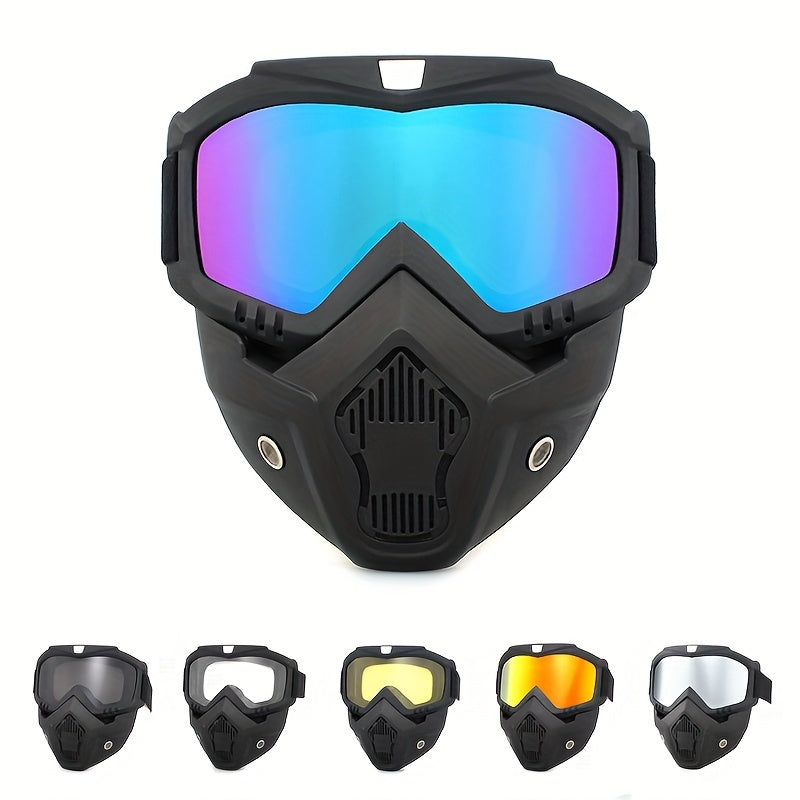 Full Face HD Transparent Windproof Sandproof Welding Protective Goggles with Mask