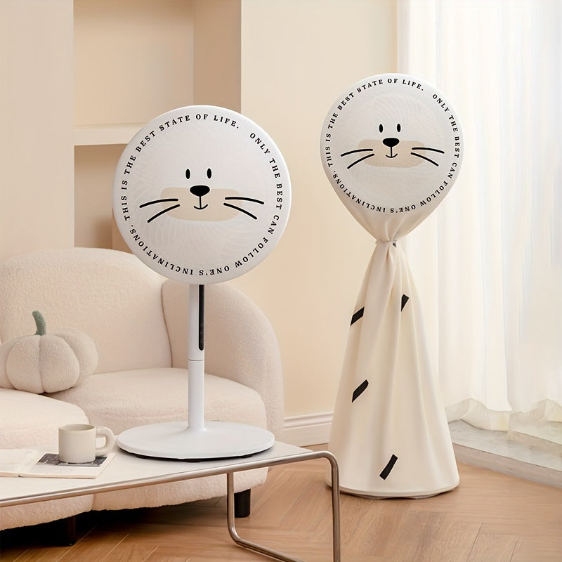 Cartoon Cat Face Fan Cover Waterproof Dustproof Universal Floor Fan Protector