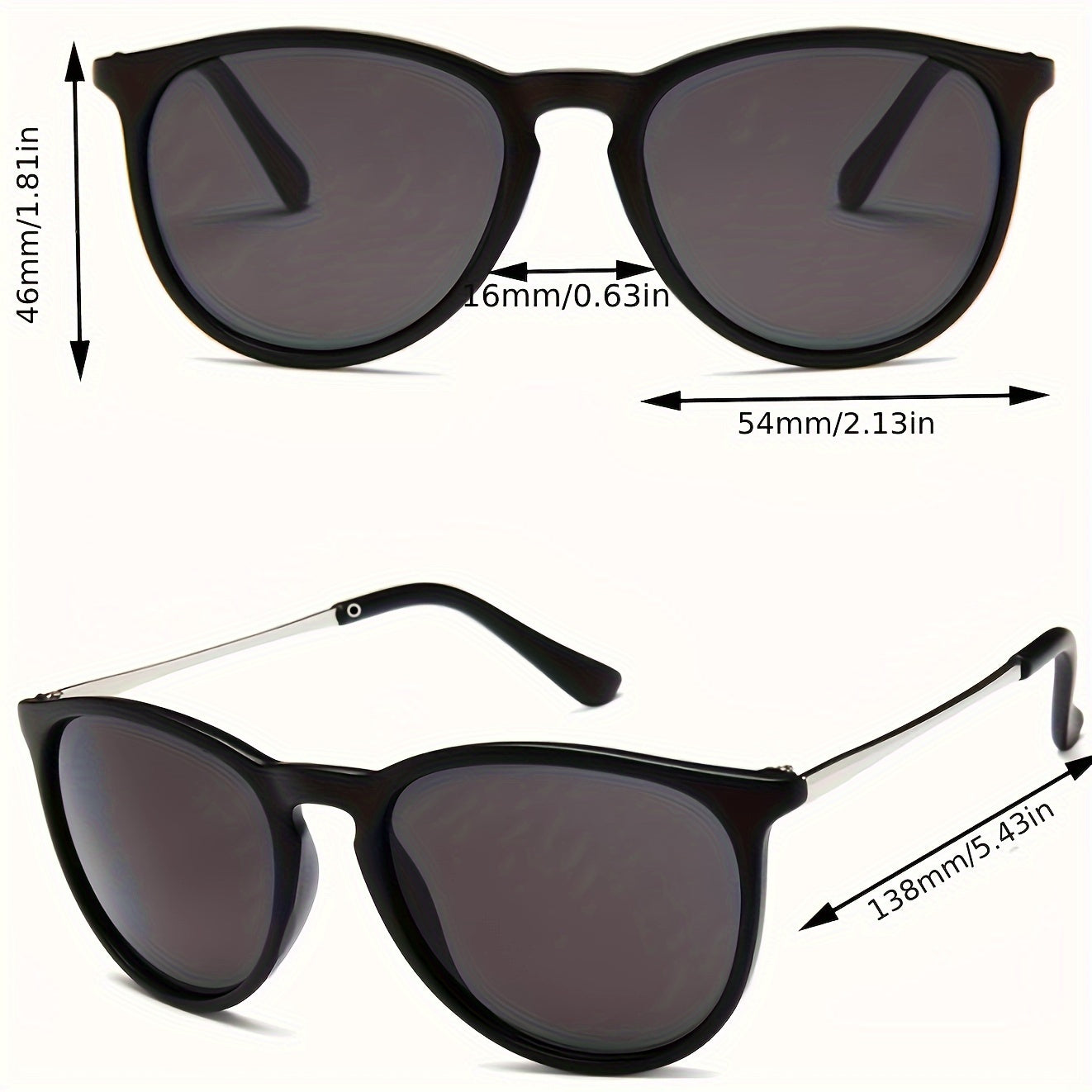 Casual Full Rim Glasses with Anti-Reflective PC Lenses Stainless Steel Frame for Hiking and Daily Wear