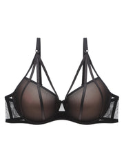 Women's Mesh Thick Cup Bra with Gathered Design Lingerie