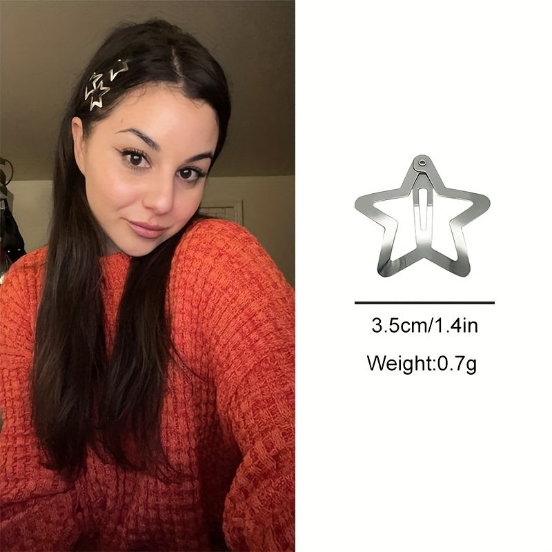 Girls Hair Clips Set, Gold Star Shape, Thin Hair Accessories, 10 Pieces
