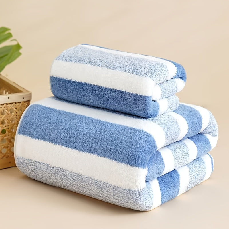 Coral Fleece Towel Set Soft Absorbent Quick-Dry for Pool Home Gym RV