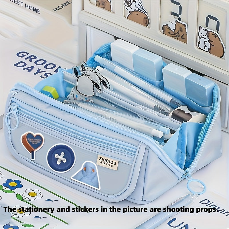 Large Capacity Stationery Bag for Students Washable Pencil Case for High School and College