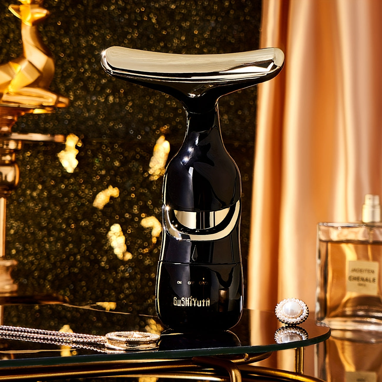 2pcs Dispositivos de masaje para ojos y cuello con batería, herramienta de belleza facial para relajación para mujeres