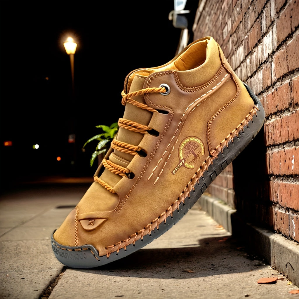 Women's Retro Chukka Boots Faux Cover Leather Ankle Boots Light Blue Brown Rubber Sole