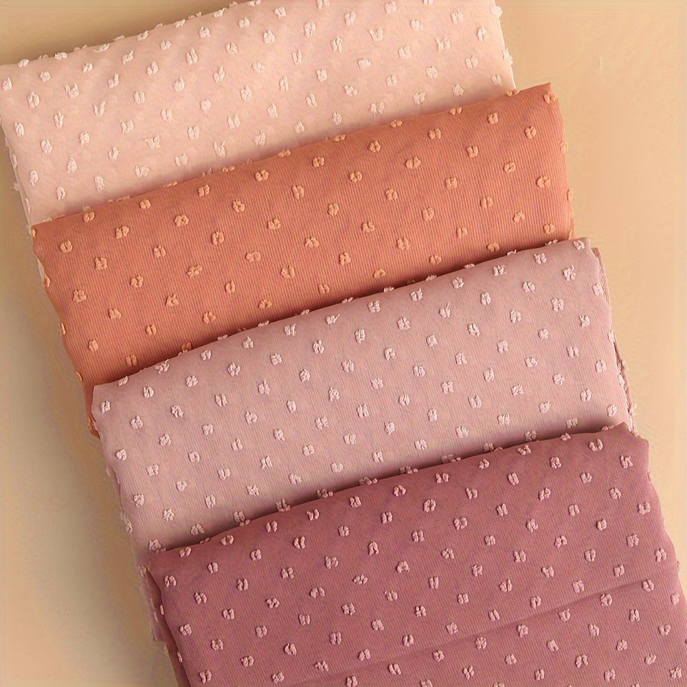 Solid Color Jacquard Bubble Chiffon Hijab 100% Polyester Breathable Sun-Proof Shawl