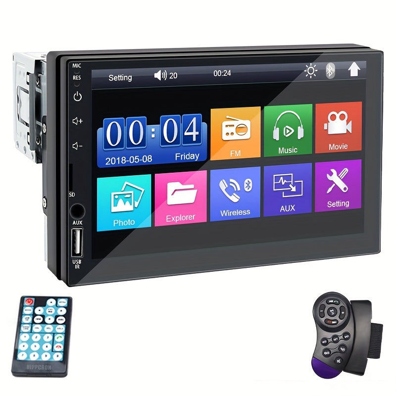 17.78 sm HD ekranli Yagona DIN Avtomobil MP5 Radio O'yinchisi, Radio Qutisi Yuqori Qism O'rnatish Dizayni, MirrorLink, AUX, USB Ulanishlari, SD Kart Qo'llab-quvvatlash, Ixtiyoriy Orqaga Qarash Kamerasi va Rulni Boshqarish