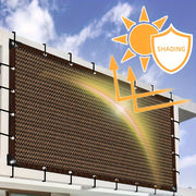 Coffee-Colored Sunshade Net with Edging UV Resistant Breathable Outdoor Patio Garden