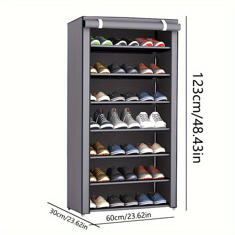 Metal Shoe Storage Cabinet with 8-10 Layers Dustproof Minimalist Organizer for Home Dormitory