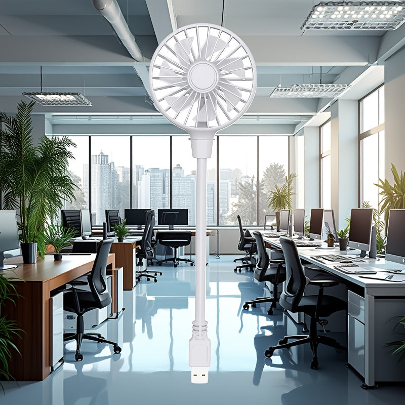 Portable USB Mini Fan for Camping Outdoor Relaxation Compact ABS Body White Blades