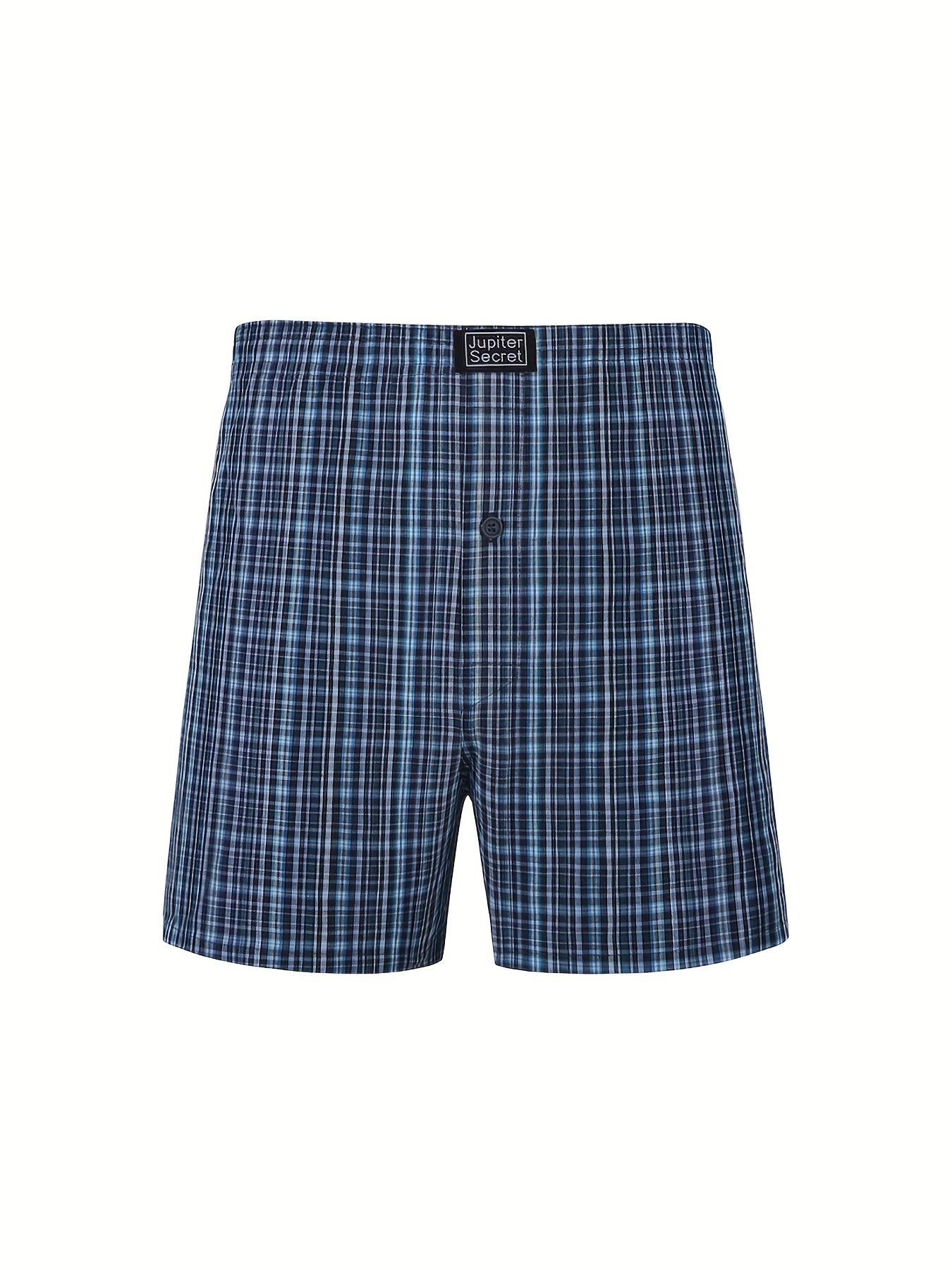 Men's 6-Pack Plaid Cotton Boxer Shorts Elastic Waist Loose Fit Casual Woven Fabric