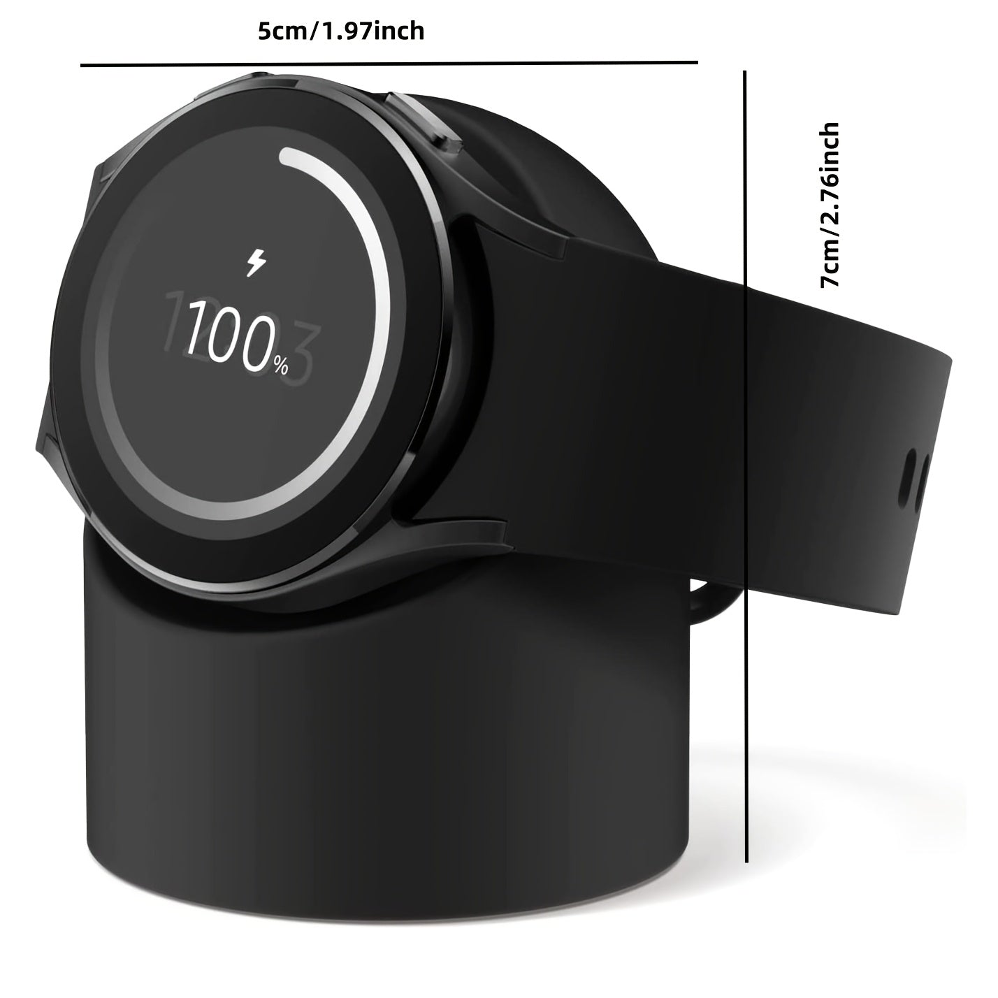 Подставка для часов Samsung Galaxy Watch для моделей 5/6/7 Pro, совместимая с размерами 40 мм, 44 мм и 45 мм, изготовлена из силиконового материала, зарядный кабель не включен.