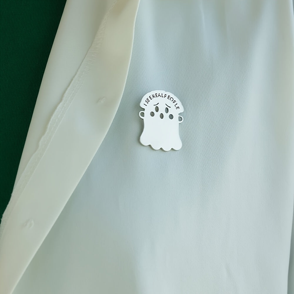 Shaxsiylashtirilgan Gotik Ghost Enamel Pin, zanglamaydigan po'lat, Hallowe'en, O'liklar kuni, bayram sovg'asi