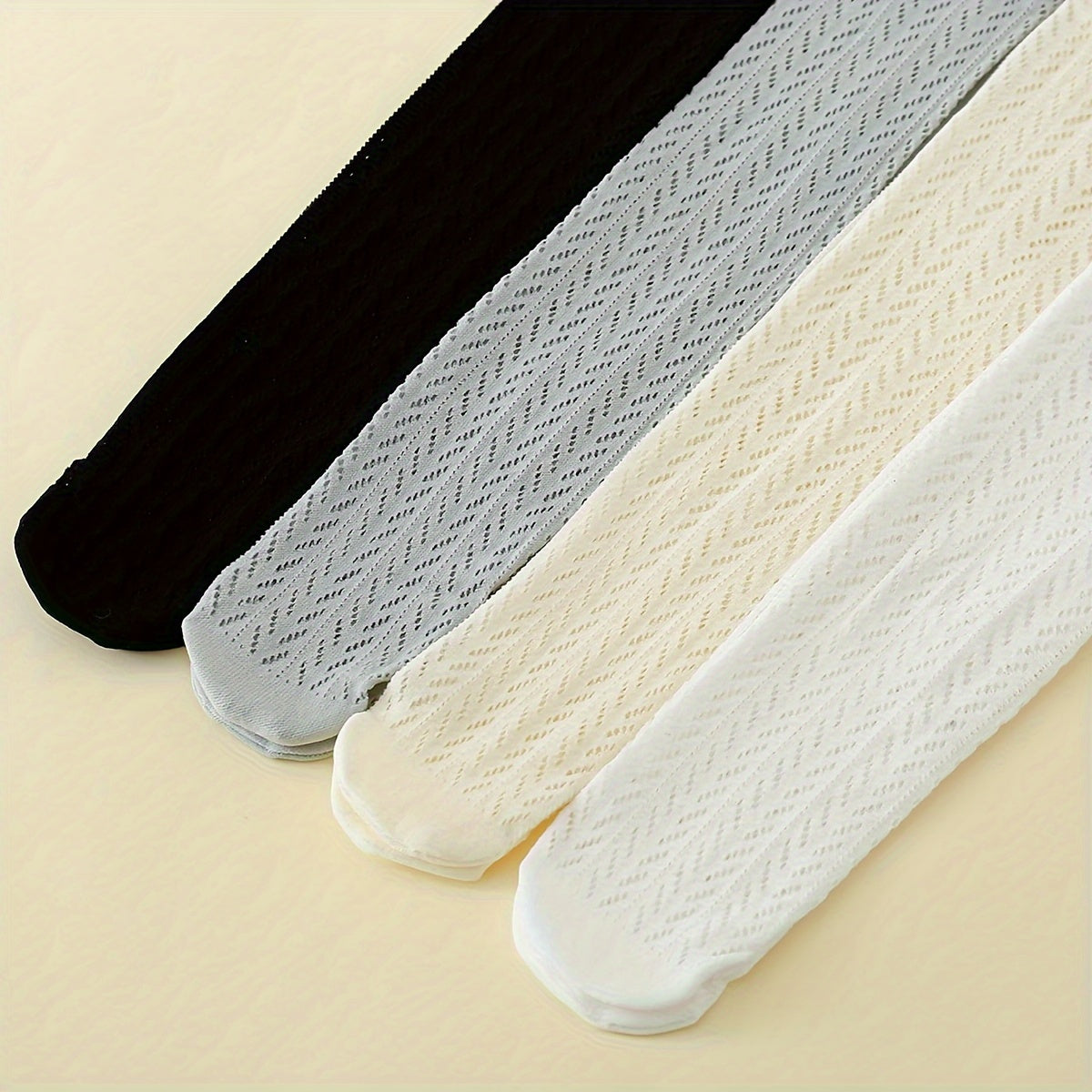 Girls' Mesh Pantyhose 4 Pairs All-Season Breathable Comfortable Outdoor Wear