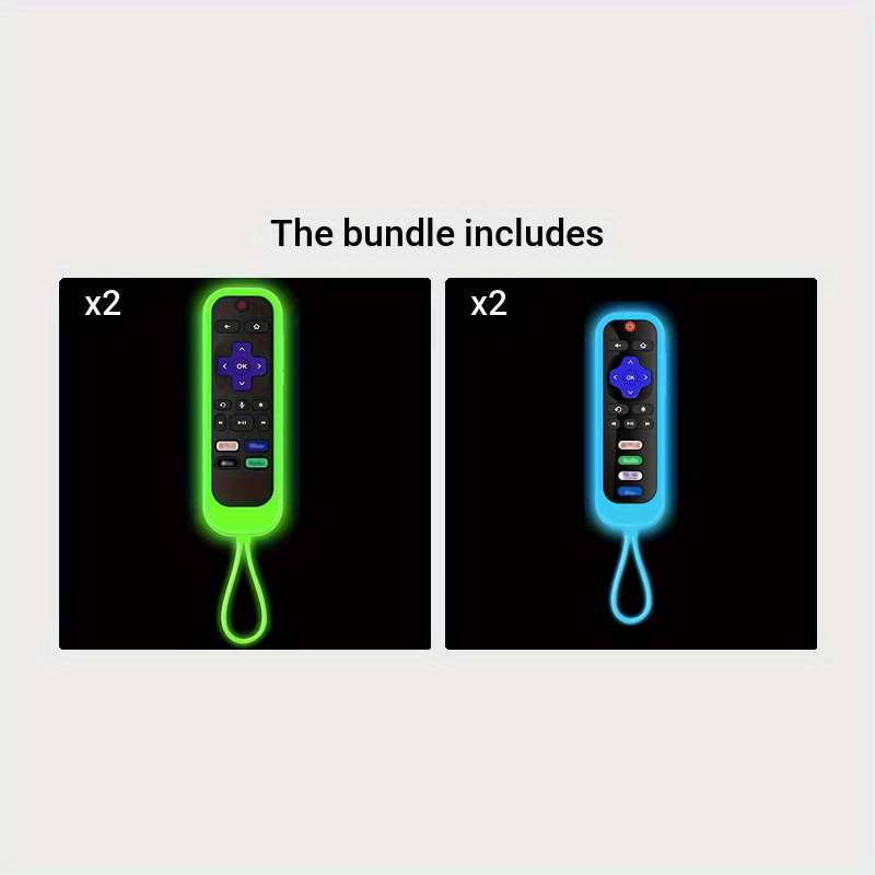 Glow in The Dark Silicone Remote Control Cover for Universal Roku TV Stick Remotes